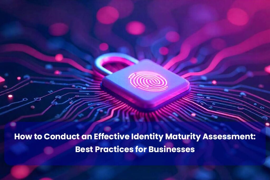 A visual representation of Identity Maturity Assessment with a digital lock symbolising security and access management for businesses.