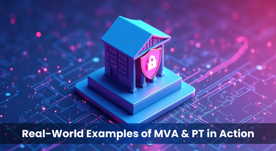 A digital 3D representation of a secure building with a shield and lock symbol, placed on a futuristic circuit board. The image symbolizes cybersecurity, vulnerability assessment, and penetration testing in real-world applications.